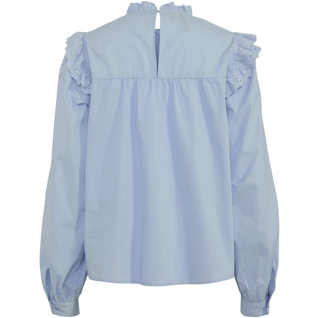PIECES Dame Skjorte PCVELA - Cashmere Blue - Billede 2