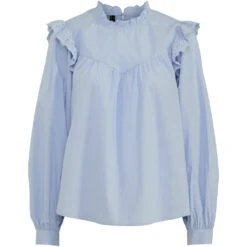 PIECES Dame Skjorte PCVELA - Cashmere Blue