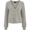 PIECES Dame Cardigan PCANNA - Dove Silver Glitter Bow