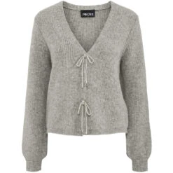 PIECES Dame Cardigan PCANNA - Dove Silver Glitter Bow