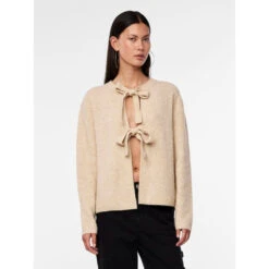 PIECES Dame Strik PCSILLY - White Pepper MELANGE