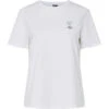 PIECES Dame T-shirt PCAJA - Bright White Brown Expresso Martini