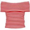 PIECES Dame Top PCLAYA - High Risk Red White Stripes