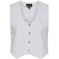 PIECES Dame Vest PCANNICA - Bright White