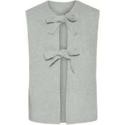 PIECES Dame Vest PCSILLY - Light Grey Melange