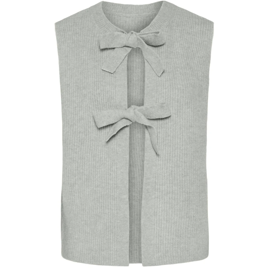 PIECES Dame Vest PCSILLY - Light Grey Melange