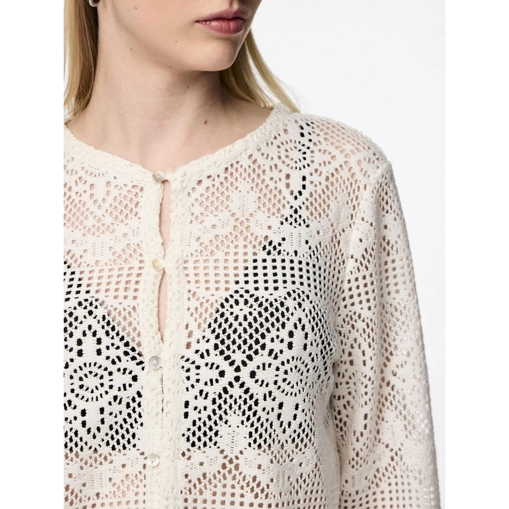 Pieces Dame Cardigan PCKADDI - Cloud Dancer - Billede 4