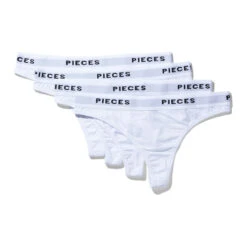 Pieces Dame Thong PCLOGO - Bright White