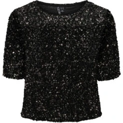 Pieces Dame Top PCKAM - Black Silver