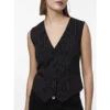 Pieces Dame Vest PCDIDI - Black Stripes