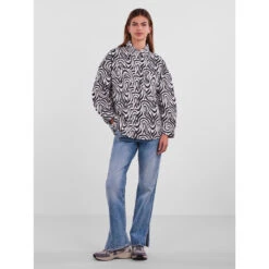 Pieces Denim Skjorte PCNURSEL - Bright White Black Zebra