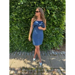VERO MODA DAME KJOLE VMANNY - Medium Blue Denim