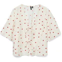 VERO MODA Dame Bluse VMODETTE - Snow White Strawberry W. Dots