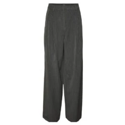 VERO MODA Dame Bukser VMSILJE - Dark Grey Melange PINSTRIPE