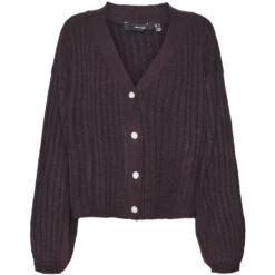 VERO MODA Dame Cardigan VMELYA - Plum Perfect W. MELANGE