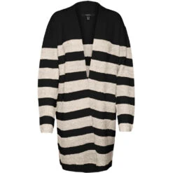 VERO MODA Dame Cardigan VMPHILINE - Black W. BIRCH MELANGE