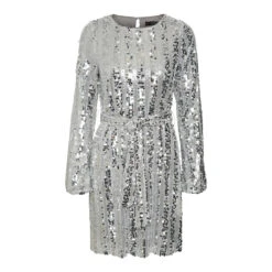 VERO MODA Dame Kjole VMEFA - Silver SEQUINS