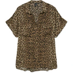 VERO MODA Dame Skjorte VMBUMPY - Silver Mink LEOPARD