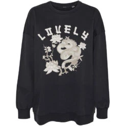 VERO MODA Dame Sweatshirt VMTANYA - Black LOVELY