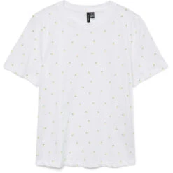 VERO MODA Dame T-shirt VMPAULINA - Bright White Lemons