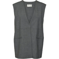 VERO MODA Dame Vest VMOKAVA - Dark Grey Melange