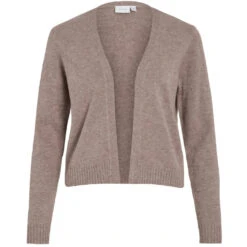 VILA DAME CARDIGAN VIRIL SHORT L/S KNIT CARDIGAN-NOOS - Falcon Melange