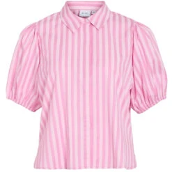 VILA DAME SKJORTE VIASTANA - Sangria Sunset Stripes