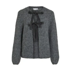 VILA Dame Cardigan VIBOWS - Medium Grey Melange