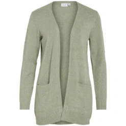VILA Dame Cardigan VIRIL - Oil Green MELANGE