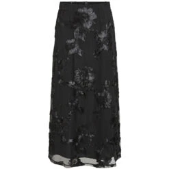 VILA Dame Nederdel VISTELLE - Black Beauty