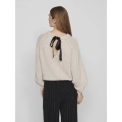 VILA Dame Strik VICHOCA - Birch BOW CLOSING