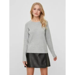 Vero Moda Dame Strik VMDOFFY - Light Grey Melange