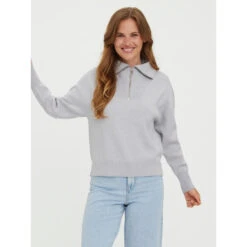 Vero Moda Highneck VMSABA - Light Grey Melange